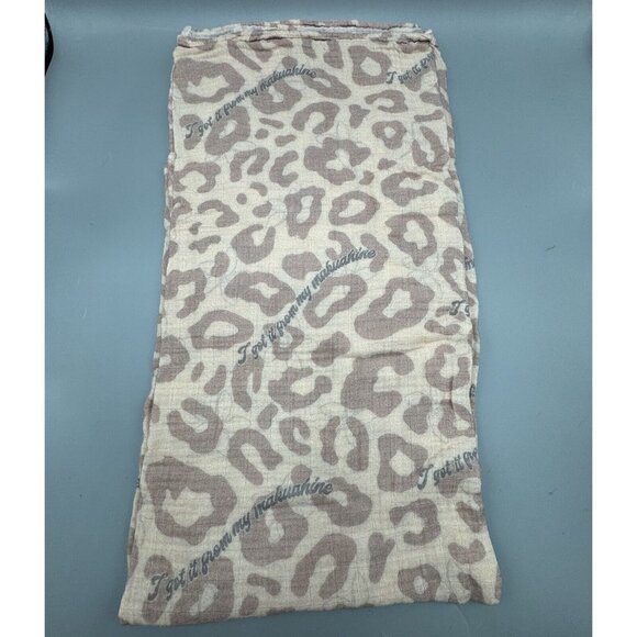 Muslin Swaddle Blanket I GOT IT FROM MY MAKUAHINE Leopard Plumeria Print 43 x 44 - Picture 4 of 4